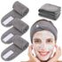 Whaline Spa Facial Headband Wrap, Terry Cloth Headband 4 Counts Stretch Towel for Bath, Makeup and Sport (Gray)