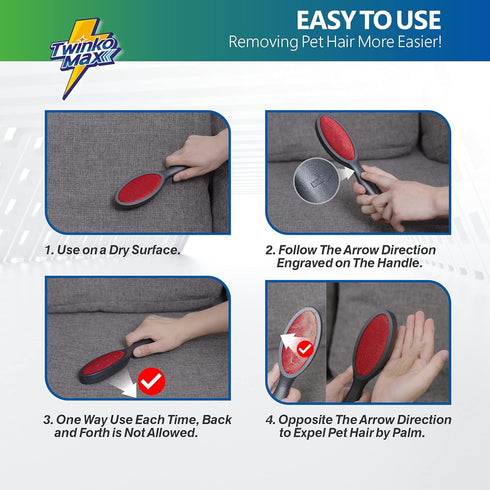 Lint Remover Brush, Magic Lint Brush, Pet Hair Remover, 2-Sided Reusable Clothes Brush for Sheet and Carpet Cleaning,