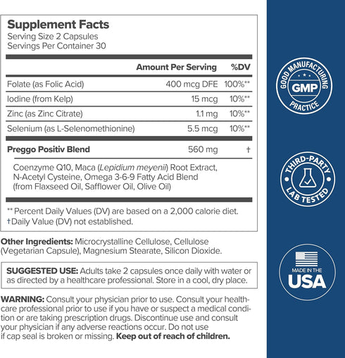PREGGO Conception Support Capsules for Women - OBGYN-Formulated Pre Prenatal Vitamins, 60 Count