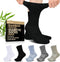 Revosoxs Diabetic Crew Socks for Men Women,Bamboo Viscose Non-Binding Loose Top Wide