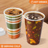 Nihuecne 50 Pack 16 oz Fall Themed Disposable Coffee Cups with Snap-on Lids and Sleeves - for Hot or Cold Drinks