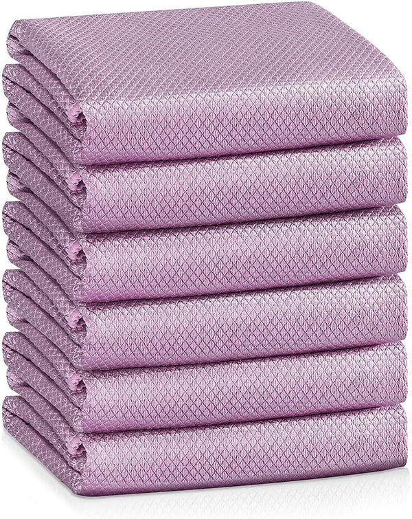 Easy Clean Fish Scale Nanoscale Cleaning Cloth, Streak Free Microfiber Glass Cleaning Cloths, Lint Free, Pack of 6