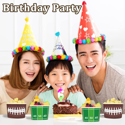 gisgfim 50Pcs Disposable Football Party Paper Bowls, Durable Snack Cups for Game Day, Birthday Party Decorations
