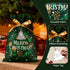 Set 6, 12" 18" OYATON Christmas Drawstring Gift Bags, Fabric Reusable Gift Wrap Bags of Cloth Gift Bags with Ribbon