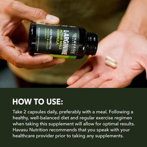 L Arginine Saw Palmetto for Men Prostate Supplement - Nitric Oxide (NO) & Prostate Support Supplement for Ultimate Male