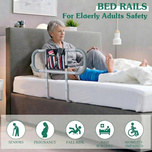 TerseFit 350lbs Adult Bed Rails for Seniors; Bed Rails for Elderly Adults Safety; Bed Cane Stand Assist Bed Rail;