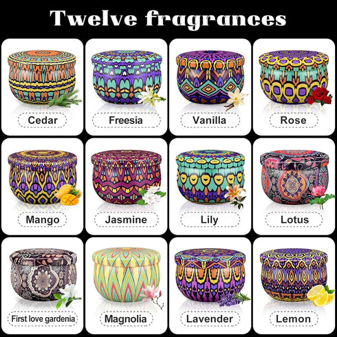 Set,24 Pack 600 Set, Scented Candles Gift Candles for Home Scented, Hour Long Lasting Soy Wax Aromatherapy Candle