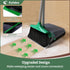 Eyliden Broom and Dustpan Combo Set, Stand Up Dustpan with Long Handle for Home Office Kitchen Lobby, Black & Green