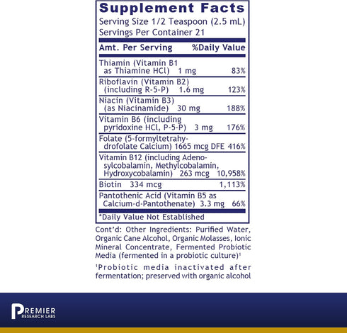 Premier Research Labs: Max B-ND Liquid Vitamin B-Complex for Liver & Brain Health - Sublingual Drops for Energy, Immune & Adrenal Support - 2 fl oz - Thiamin, B12, B6 & More - for Men, Women