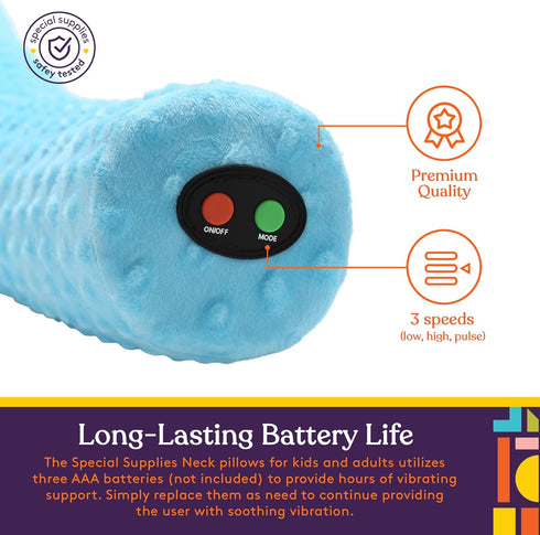 Special Supplies Sensory Vibrating Neck Pillow for Kids and Adults Plush Velvet Soft Cover with Textured Therapy