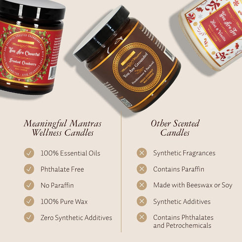 MEANINGFUL MANTRAS Scented Candles - Candles for Women - Aromatherapy Candles - Essential Oil Candle You are