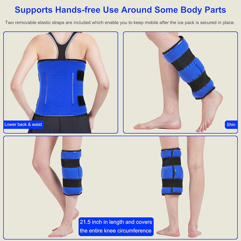 Koo-Care Extra Extra Large Gel Ice Pack for Injuries, Reusable Flexible Cold Therapy Compress for Full Back, XXL