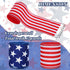Whaline Patriotic Wired Edge Ribbon 2 Rolls Stars Stripes Craft Ribbon 4th of July USA Flag Fabric Ribbon for Independence Day Memorial Day Wreath Bow Making DIY Crafts Wrapping Supplies by Whaline