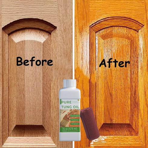 Godora 16 oz Pure Tung Oil - Wood Finishing Sealer for Indoor & Outdoor, Waterproofing for Furniture & Countertops