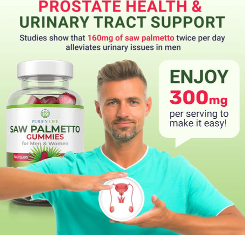 Purify Life Gummies 60 Count Saw Palmetto for Men & Women - Saw Palmetto Extract Supplement for Hair Appearance