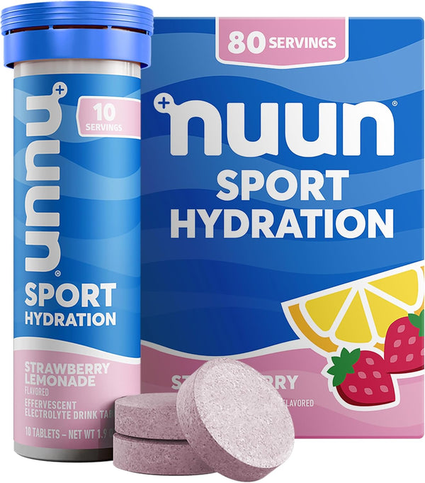Nuun Sport Electrolyte Drink Tablets, Strawberry Lemonade, 10 Count, Pack of 8