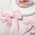 Silky Satin Hair Bows and Ribbons, 2PCS Pink Alligator Clips for Ponytail Holders, Hair Accessories for Women
