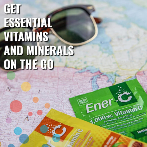 Ener-C Lemon Lime Multivitamin Drink Mix Powder - 1000mg Vitamin C & Electrolytes - 60 Count - Non-GMO Vegan