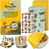 Trifecta Living Co. Set of 7 Versatile Beeswax Wraps, Durable Fresh Food Keeper, Unique Designs for Zero-Waste Kitchen