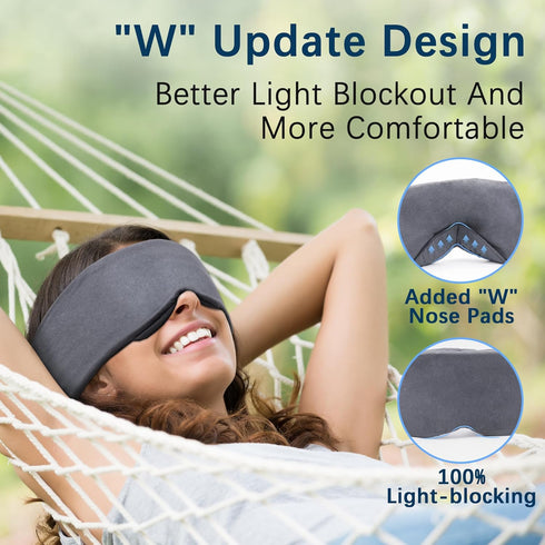 Sleep Eye Mask - Ultra Soft Comfortable Light Blocking Sleeping Mask for Home Sleep Travel Shift Work