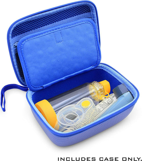 CASEMATIX Blue Travel Case Bag - Compatible with Asthma Inhaler, Masks, Spacer Chamber, CASE ONLY