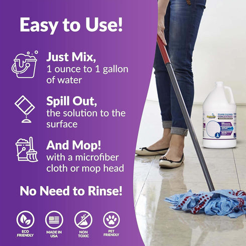 Supplies,1-Gallon. Sheiner's Multipurpose Cleaner Concentrate, No-Rinse Floor Cleaner for Mopping & Floor Degreaser