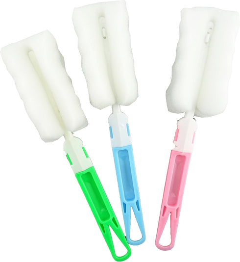 Honbay Pack of 3 Dismountable Long Handle Bottle Brushes, Baby Bottle Cleaner Brush, Kitchen Washing Tools