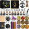 Witchcraft Supplies Kit, 56 PCS Witch Box with Dried Herbs, Crystals, Candles, Amethyst Cluster, Wiccan Tools for