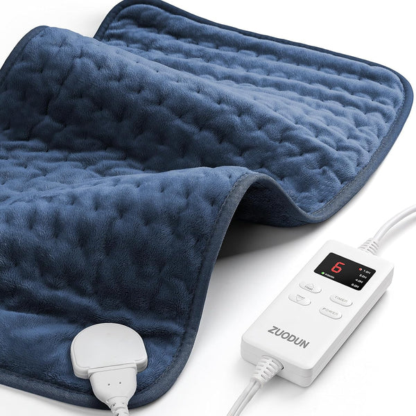 Heating Pad for Back Pain Relief, ZUODUN Electric Heating Pads with 6 Heat Levels, Auto Shut Off, Moist Heat Therapy,