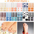 Maitys 264 Pieces Toe Nail Stickers, 12 Sheets Self Adhesive Full Nail Wraps, Glitter Decals with 1 PC File for Women