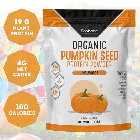 Organic Pumpkin Seed Protein Powder, 1 lb, Plant Based, Vegan, Unflavored, Gluten and Soy Free, Paleo, Keto
