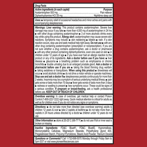 GenCare Extra Strength Acetaminophen PM 500 mg (375 Tablets) | Pain Relief & Sleep Aid for Adults, Non Habit Forming