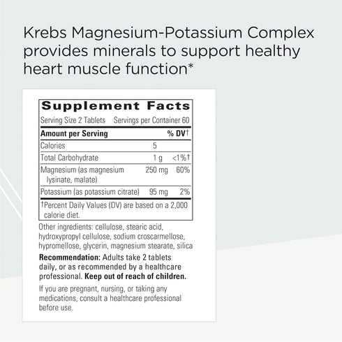 Integrative Therapeutics Krebs Magnesium-Potassium Complex - Healthy Heart Muscle Support* - Muscle Support Supplement with Magnesium Citrate, Potassium Citrate & Magnesium Malate* - 120 Tablets