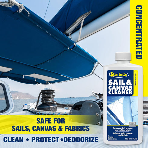 STAR BRITE Concentrated Sail & Canvas Cleaner, 16 Oz, Deep Cleans & Protects All Fabrics, Makes 64 Oz Cleaner