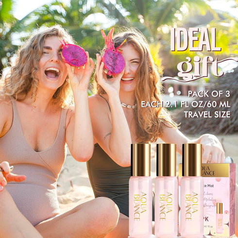 Body Spray Gift Set for Women, 3-Pack, Travel Size, Each 60ml/2.1 FlOz, Three Scents