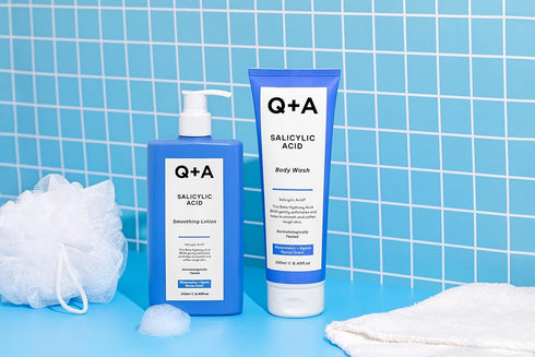 Q+A Salicylic Acid Smoothing Lotion, BHA Exfoliator for Skin, Combats 'Backne' and Unwanted Texture 250ml