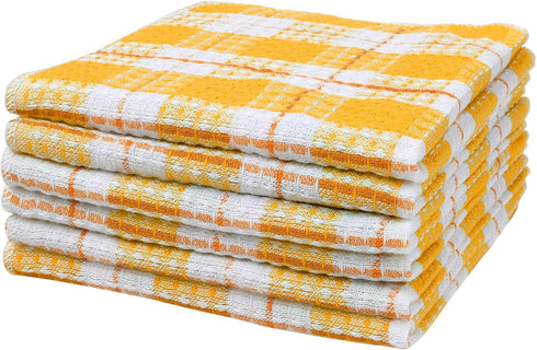 uxcell Kitchen Dish Cloths - 14" x 16" Absorbent Dish Rags, Drying Towels, 6 Pack, Orange