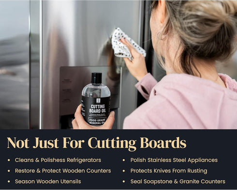 Food Grade Mineral Oil for Wood Cutting Board, 16oz, Food Safe USP Certified Cutting Board Oil