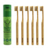 Gaia Guy Natural Bristle Bamboo Toothbrush 6-Pack, Compostable & Biodegradable Boar Bristle and Bamboo
