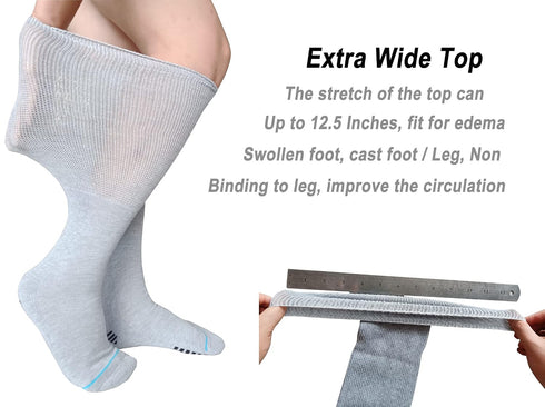 LORVVDE 2 Pairs Walking Boot Socks for Orthopedic Walker Brace, Replacement Sock Liner Knee High Tube Sox Under Air Cam