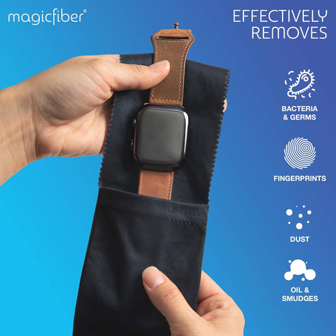 MagicFiber Eyeglass Cleaning Cloth Case, 4 Pack Soft, Works as Glasses Cleaner & Pouch for Men & Women
