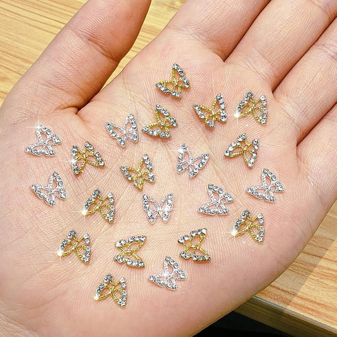 Juome Nail Charms, 40 Pcs 3D Butterfly Shape Charms for Nail Art Decorations