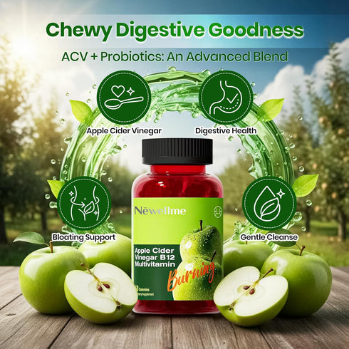 Gummies B12 Gummy 30 Gummies (30) Montue NEWELLME Apple Cider Vinegar Multivitamin,ACV Supplement Vitamins,Non GMO