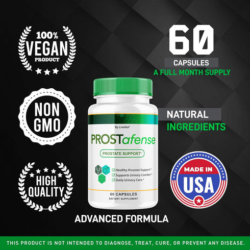 LIVORKA 60 1 Prostafense Health Supplements for Men Capsules - Official Prostafense Pills All Natural Support