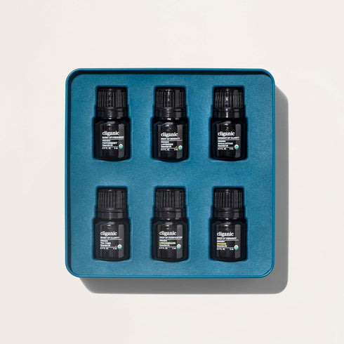 Cliganic Organic Aromatherapy Essential Oils Set (Top 6 - The Essentials), 100% Pure Natural - Peppermint, Lavender,