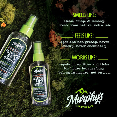 Murphy's Naturals Mosquito & Tick Bug Repellent Spray, Oil of Lemon Eucalyptus, DEET-Free, 2 Ounce Pump, 3-Pack