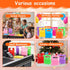 Xaajooio 500 6x8 Inch Pcs Multicolor Plastic Goodie Bags with Handles Bulk Party Favor Gift Bags for Birthday Christmas