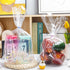 NPLUX 50 Pack Cellophane Bags, Clear Flat Bottom Treat Bags with Twist Ties for Candy and Small Gift Wrapping
