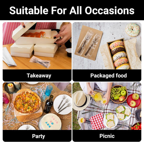 EUSOAR Plastic Forks and Spoons, 100 Pcs 6.8"x1.3" Heavy Duty Disposable Sporks for Party Bulk Picnic
