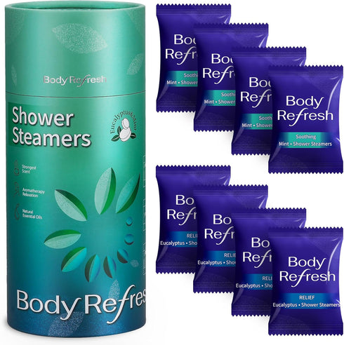 Shower Steamers Aromatherapy, 8 Pack Shower Bombs with Mint Eucalyptus Essential Oils for Relaxation